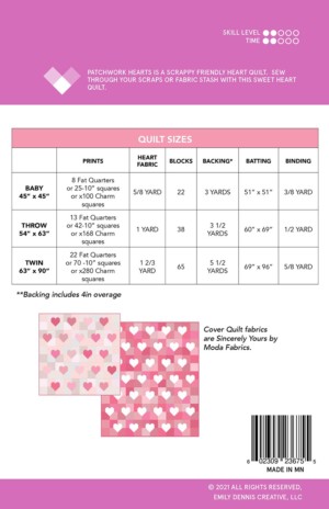 Patchwork Hearts Quilt Pattern - Image 2