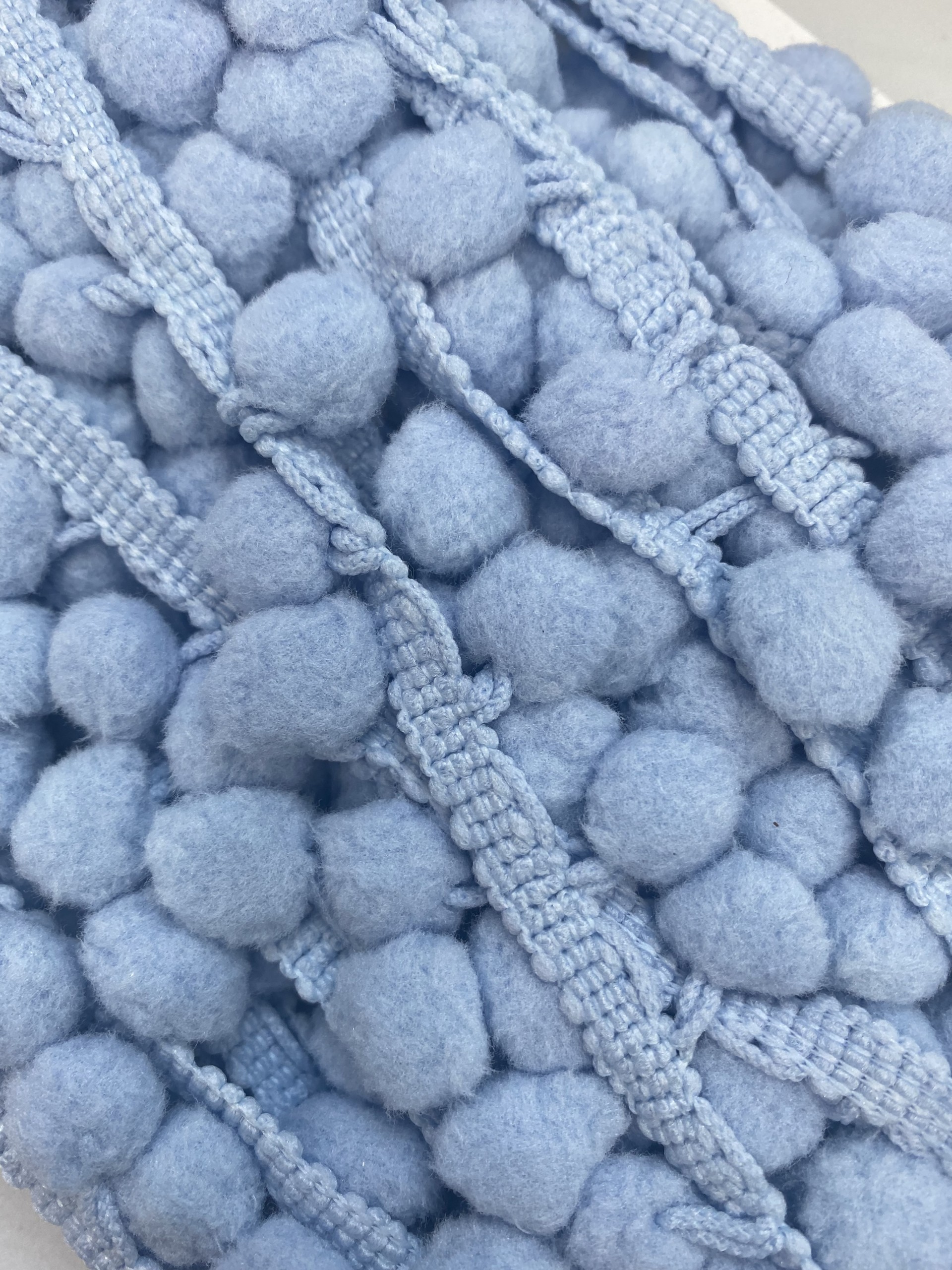 2022-03-23 14.40.50 10mm Pom Pom Trim Blue Bird - Image 1