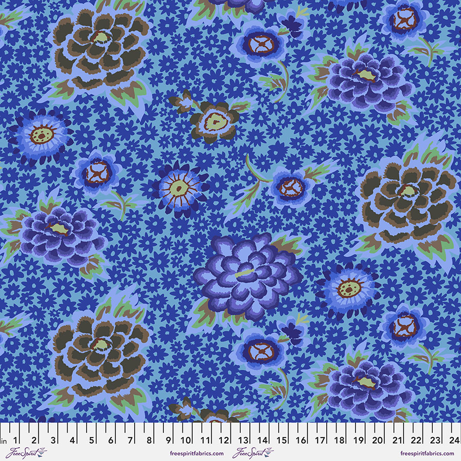PWGP186.BLUE Kaffe Fassett Collective Charlotte Blue - Image 1