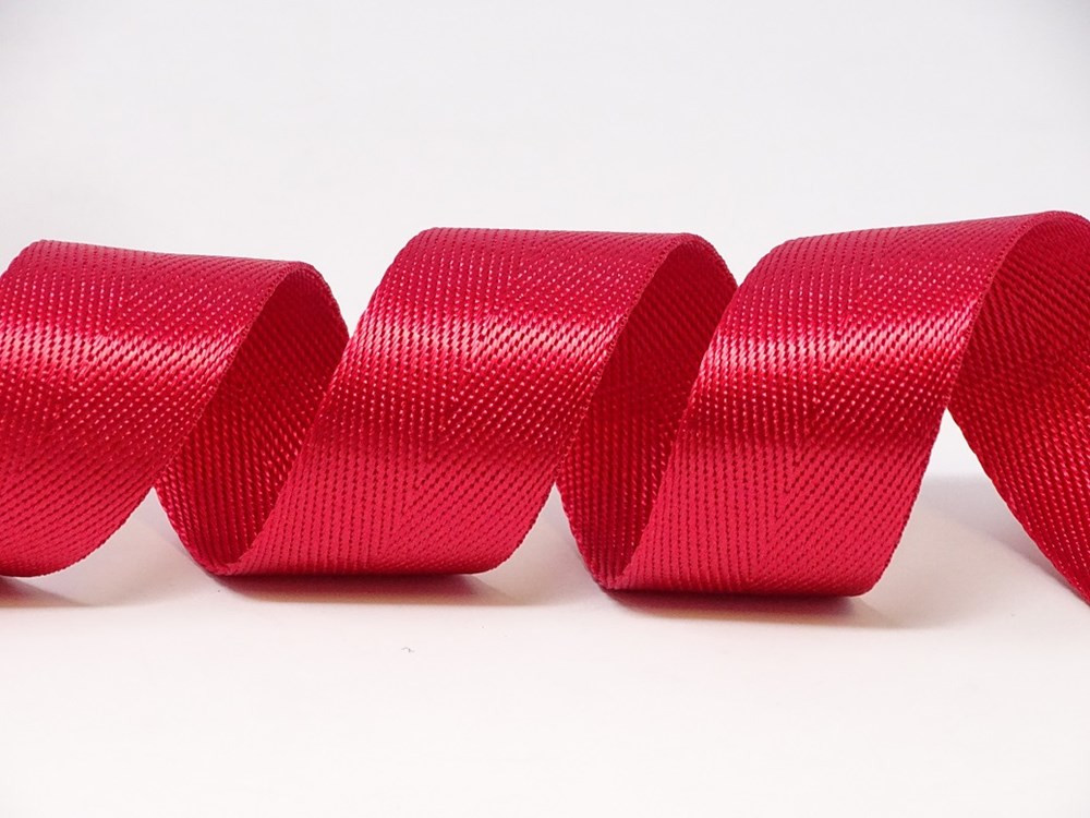 image_12597 30mm Shiny Herringbone Webbing - 5M ROLL - Red - Image 1