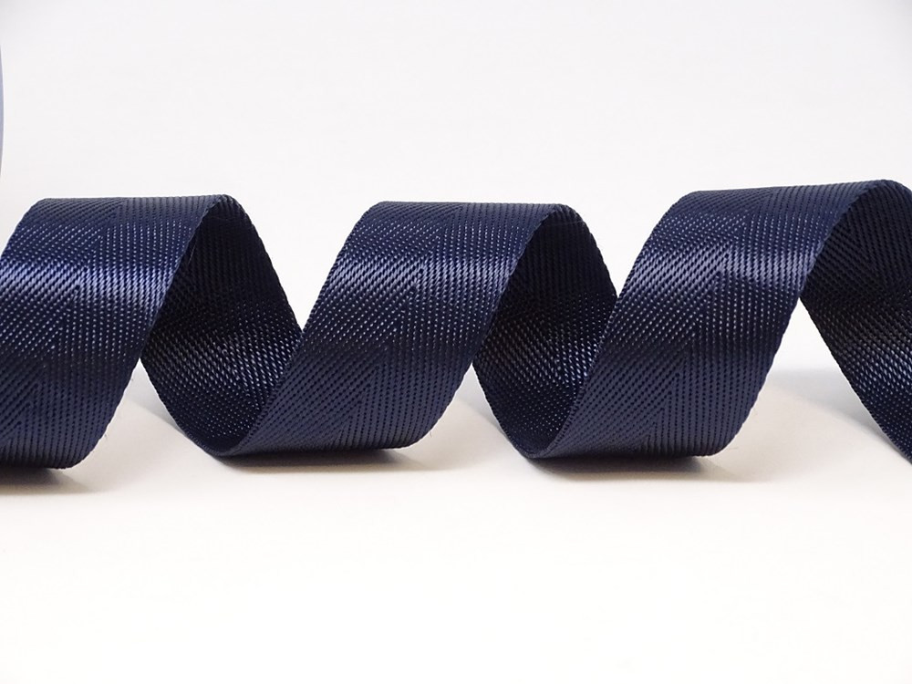 image_12603 30mm Shiny Herringbone Webbing - 5M ROLL - Navy - Image 1