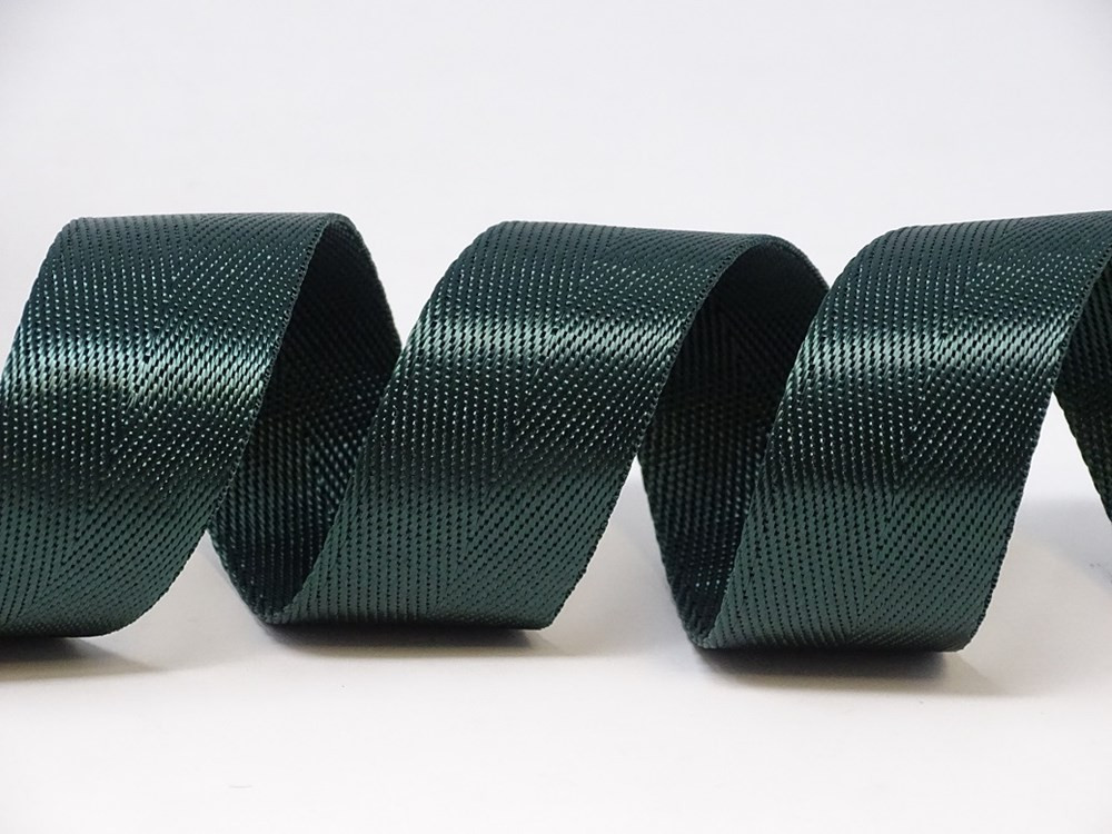 image_12606 30mm Shiny Herringbone Webbing - 5M ROLL - Forest Green - Image 1