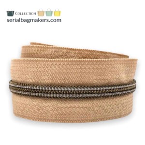 Serial Bagmakers #5 Zip by the Yard 3 Metres - Latte Tape - Image 3