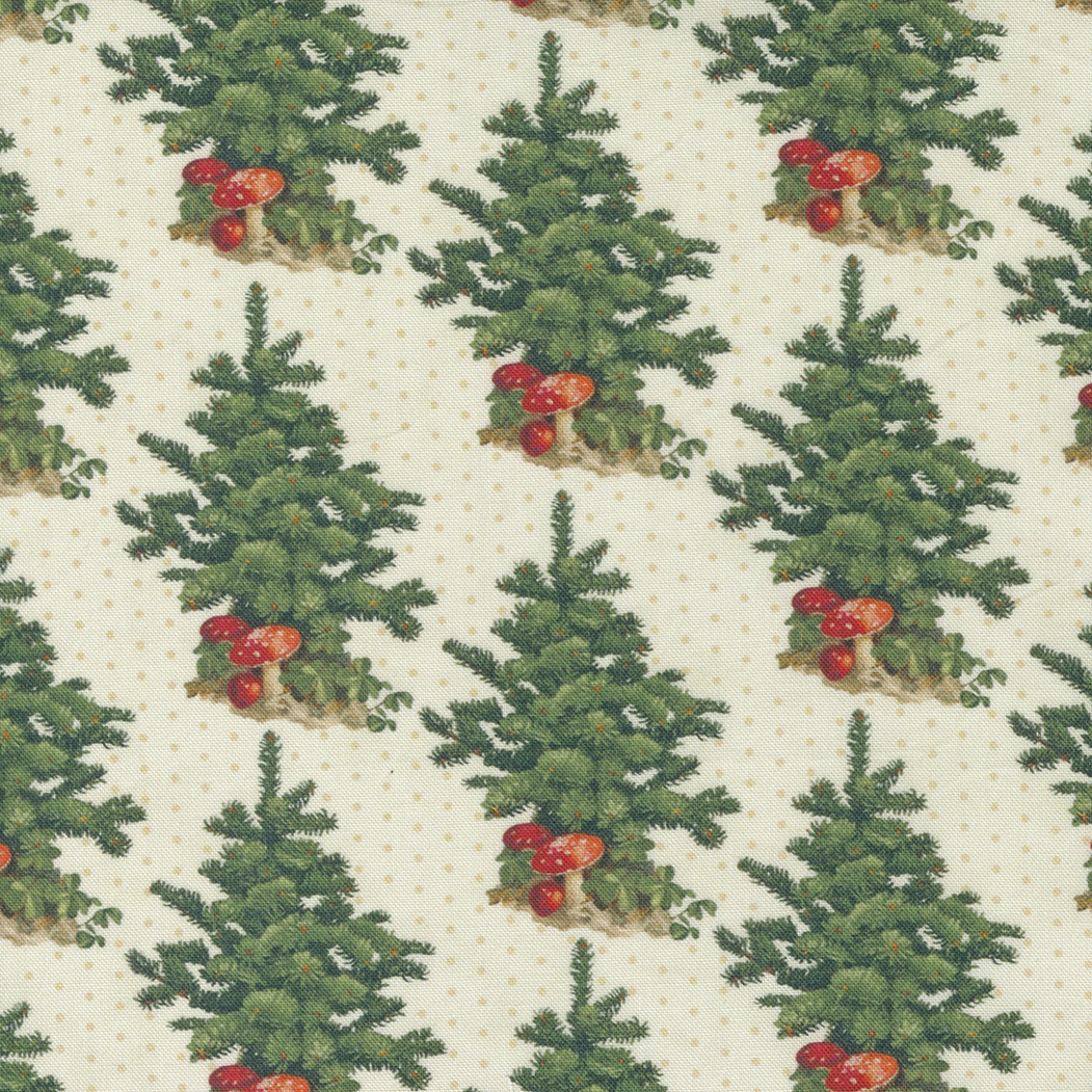 7393 22 Christmas Faire Trees Cream - Image 1