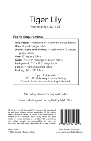 Tiger Lily Quilt Pattern - Image 2