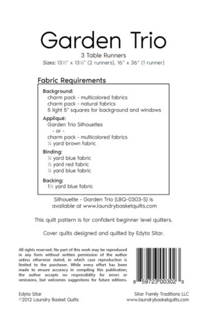 Garden Trio Table Runner Pattern - Image 2