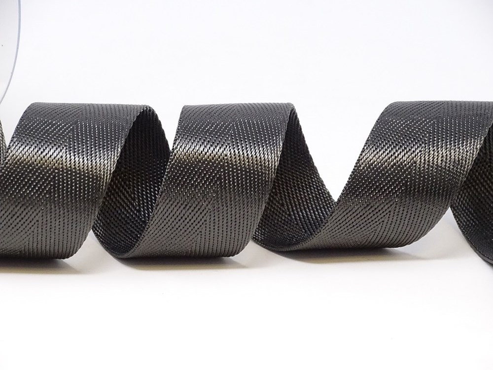 image_12599 30mm Shiny Herringbone Webbing - 5M ROLL - Charcoal - Image 1