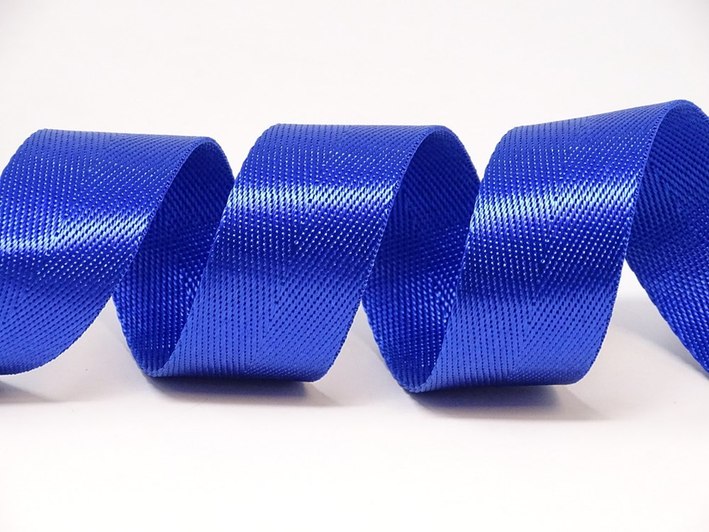 image_12602 30mm Shiny Herringbone Webbing - 5M ROLL - Royal - Image 1