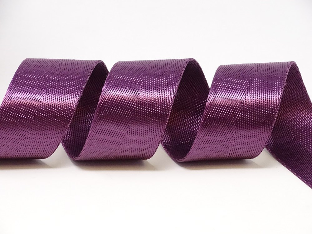 image_12605 30mm Shiny Herringbone Webbing - 5M ROLL - Aubergine - Image 1