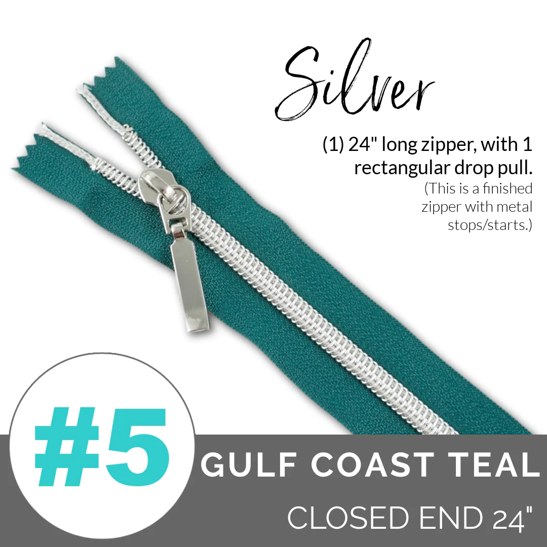 Zipper Pull for #5 Coil Zipper - Silver Rectangular