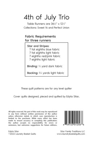 4th Of July Trio Table Runner Pattern - Image 2