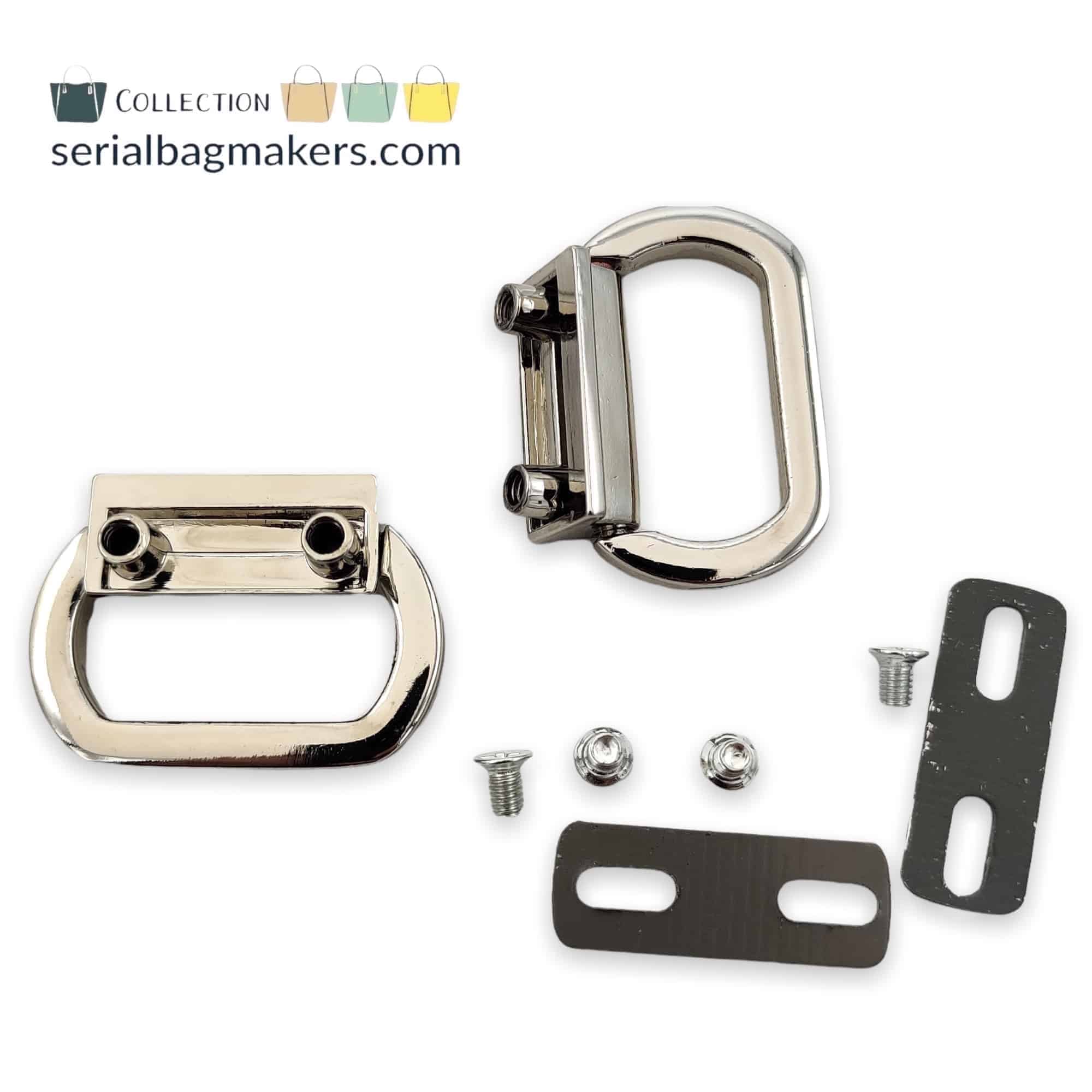 136-4125-Nickel3 Serial Bagmakers Slim Strap Connectors 1'' (25mm) - Pkg of 2 - Image 1
