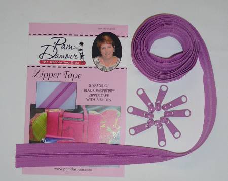 ENR-BRA Decorating Diva Zipper Tape with Matching Zip Pulls in Black Raspberry - Image 1