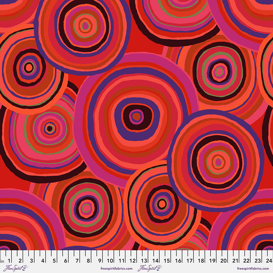PWGP067.RED Kaffe: 85 & Fabulous Targets Red - Image 1