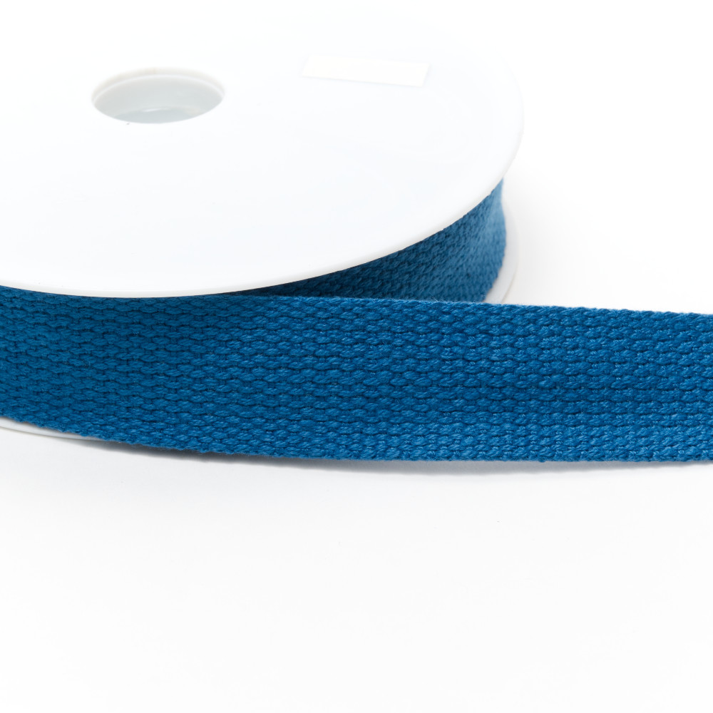 rub1905-25-49 (1) Cotton Basket Weave Webbing 30mm Malibu Blue - Image 1