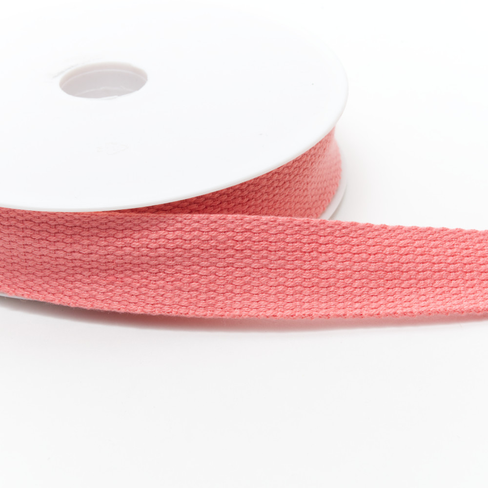 rub1905-25-79 (1) Cotton Basket Weave Webbing 30mm Coral - Image 1