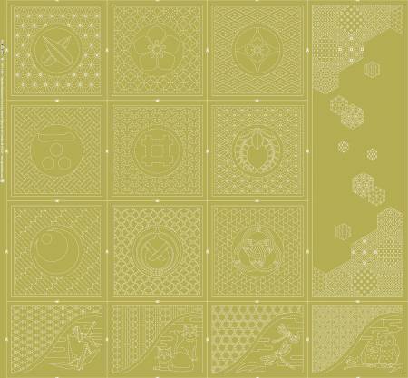 HF1120-13MTD Sashiko Selections Part 2 Mustard - Image 1