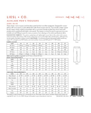 Alvalade Mens Trousers Pattern - Image 2
