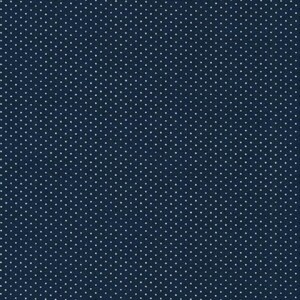 Michael Miller Navy Background Garden Pindot Red White Blue Polka Dots on Cotton Fabric