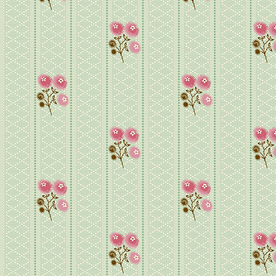 72dpi-A-690-G Sienna Trailing Lattice Posy Mint - Image 1