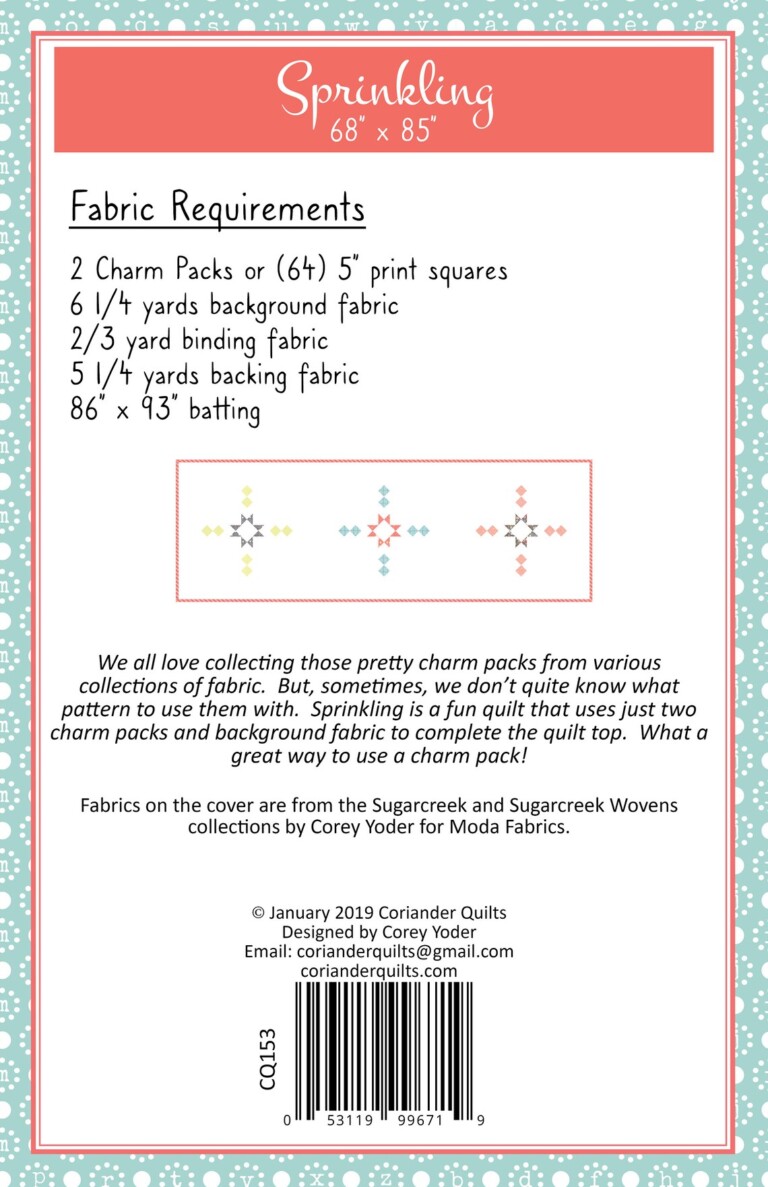 Sprinkling Pattern Sprinkling Quilt Pattern – Sew Hot