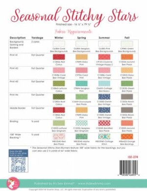 Seasonal Stitchy Stars Tablerunner Pattern - Image 2