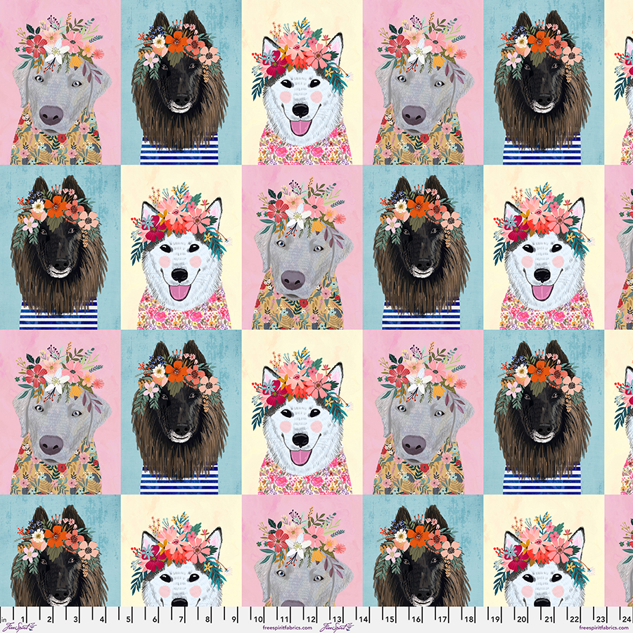 PWMC More Floral Puppies Floral Pets More Floral Puppies Panel - Image 1