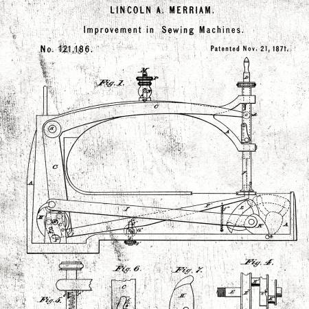 C13887R-WHITE Sew Journal Sewing Machine Panel White - Image 1