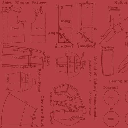 C13896R-RED Sew Journal Needlecraft Red - Image 1