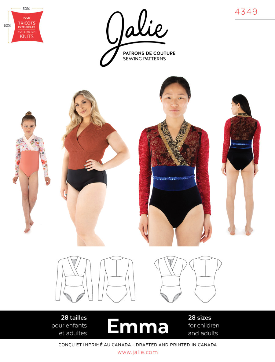 JALP4349_900px Emma Surplice Neck Leotard Pattern - Image 1