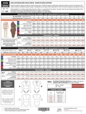 Emma Surplice Neck Leotard Pattern - Image 3