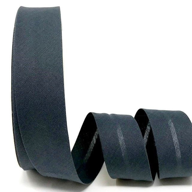 7411-30-012 Plain Polycotton Bias Binding Steel Grey - Image 1