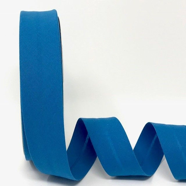 7411-30-025 Plain Polycotton Bias Binding Storm Blue - Image 1