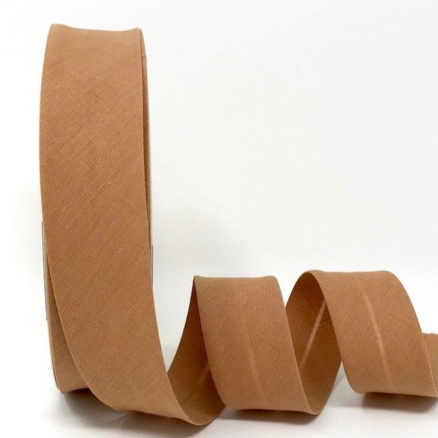 7411-30-338 Plain Polycotton Bias Binding Sepia - Image 1