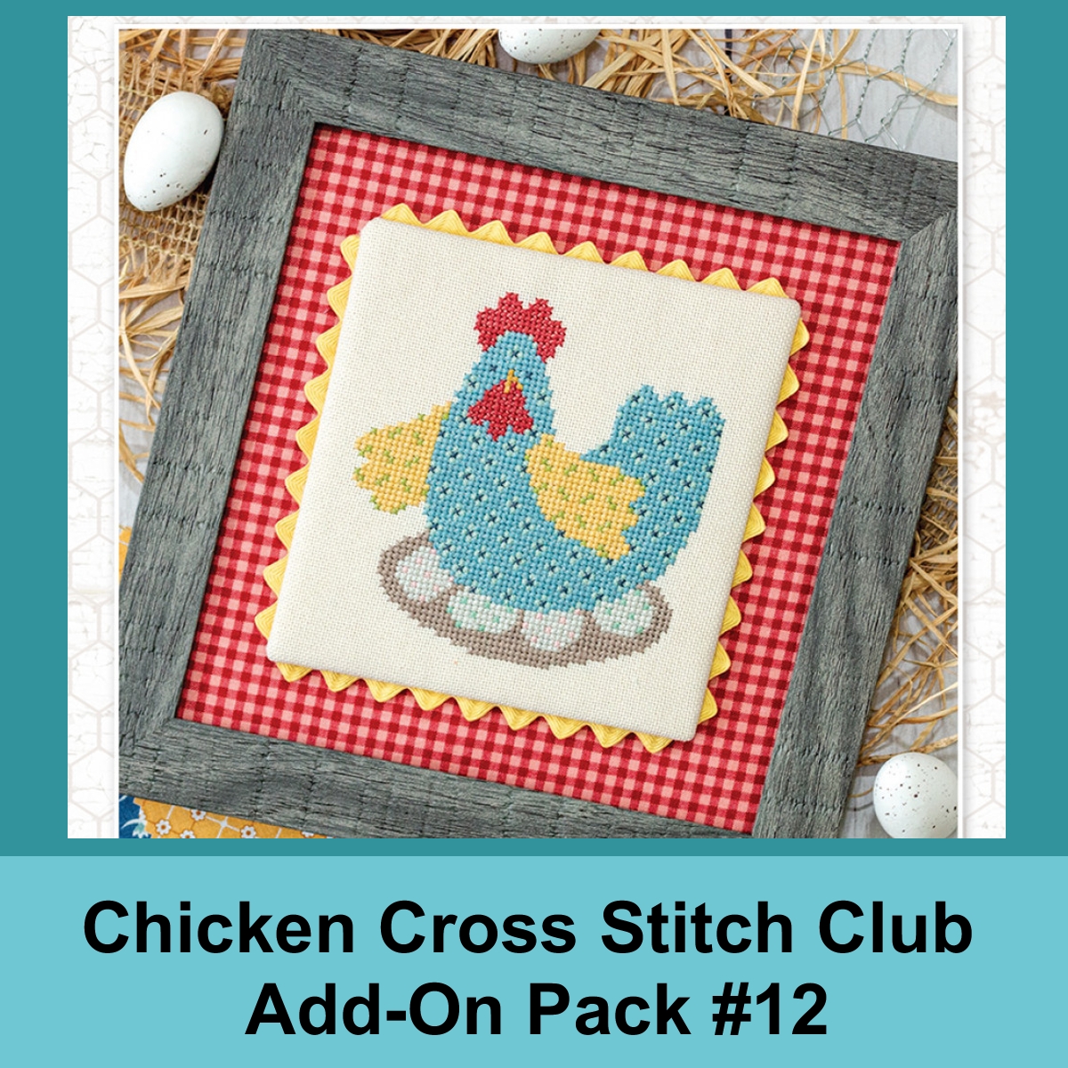 Clubs Graphics-043 Lori Holt Chicken Cross Stitch Club Add-On Pack #12 - Image 1