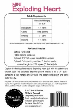 Mini Exploding Heart Quilt Pattern - Image 2