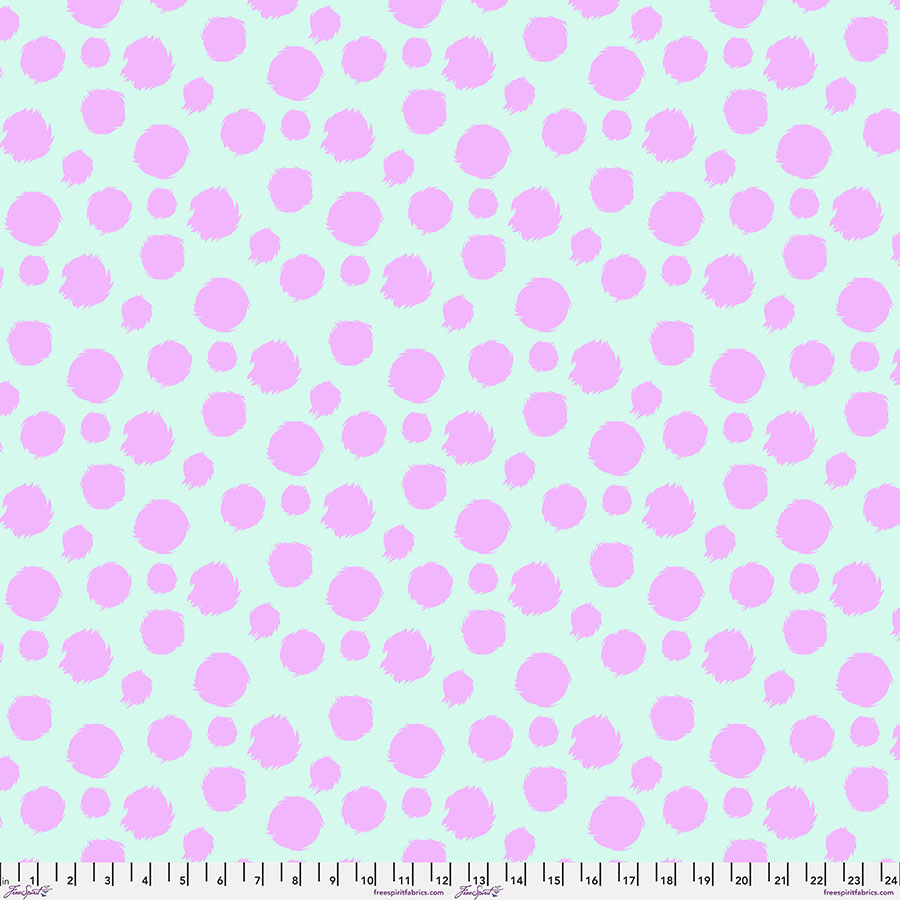 MKTP001.TECHNOMINT Fur Ball Tabby Road Déjà Vu Fur Ball Mint Minky 60" Wide - Image 1