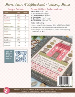 Home Town Neighbourhood - Topiary House Cross Stitch Pattern - Image 2