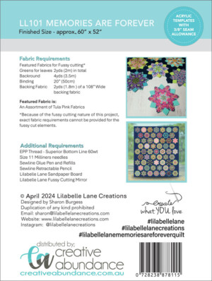 Memories Are Forever Quilt Pattern - Full EPP Pack - Image 2