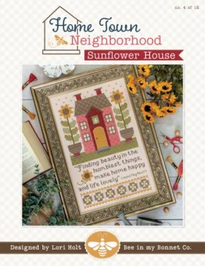 Home Town Neighbourhood Sunflower House Cross Stitch Pattern