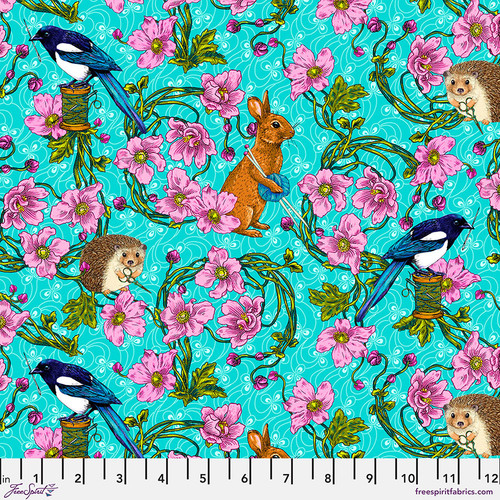 PWOB103.BLUE__85468 Language Of Flowers Forest Tailors Blue - Image 1