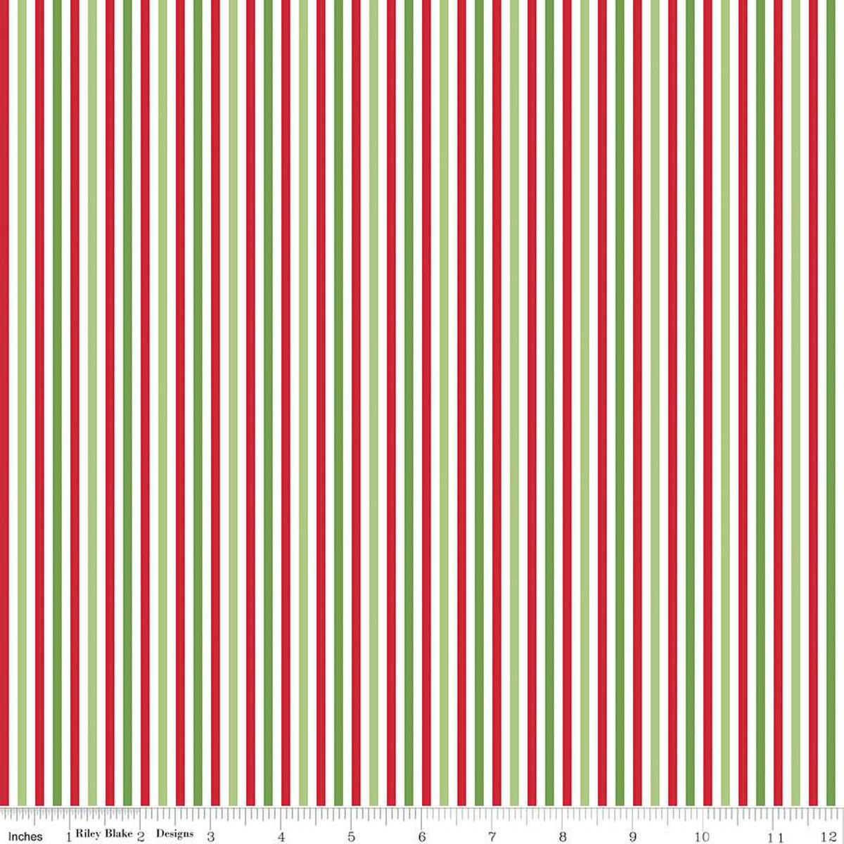 C495-CHRISTMAS Riley Blake Stripe 1/8 inch Christmas - Image 1