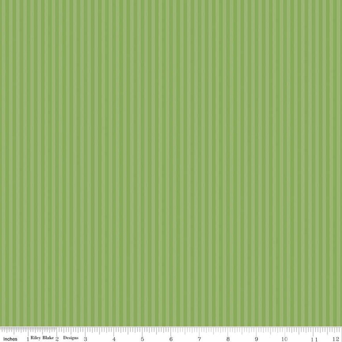 C500-GREEN Riley Blake Tonal Stripe 1/8 inch Green - Image 1