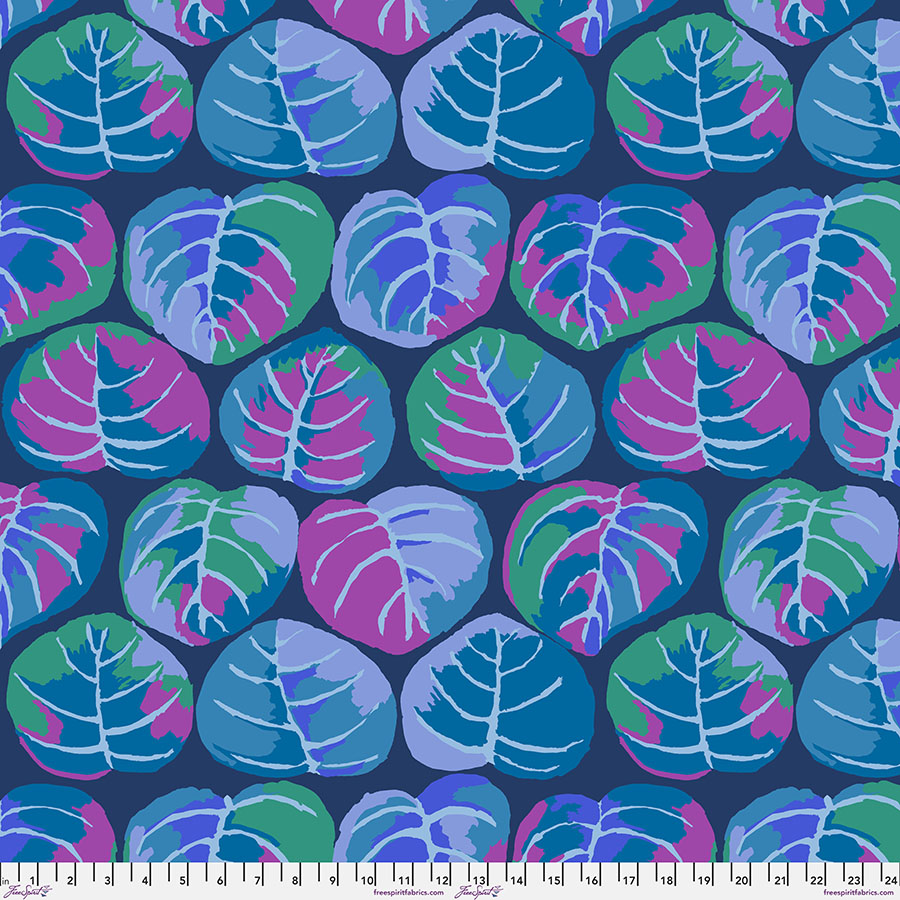 PWGP208.BLUE Kaffe Fassett Collective Spring 2025 Palm Leaves Blue - Image 1