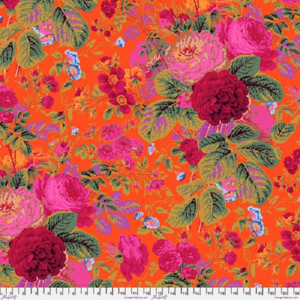 PWPJ053.TOMATO Kaffe Fassett Collective Spring 2025 Gradi Floral Tomato - Image 1