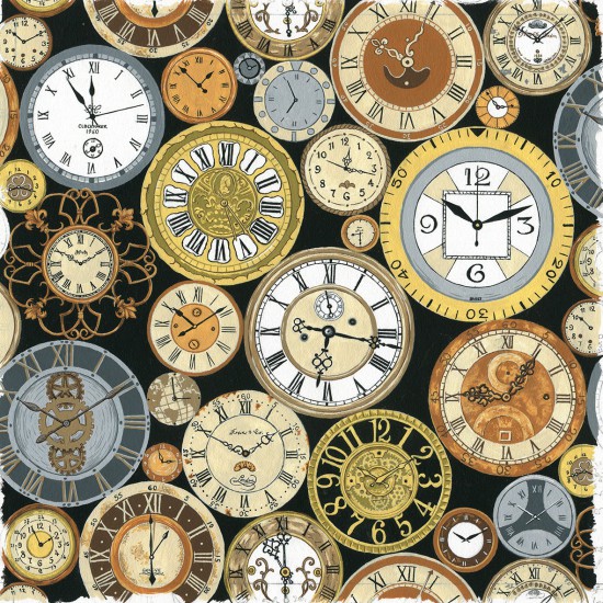 80340 Vict Vintage Col. 4 Victorian Vintage Clocks Black - Image 1