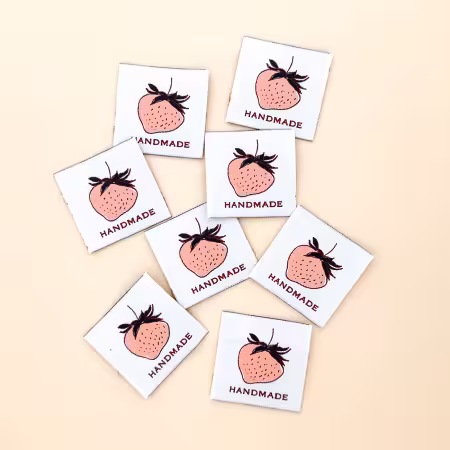 SI-WL17 Peach Berry Woven Labels - Image 1