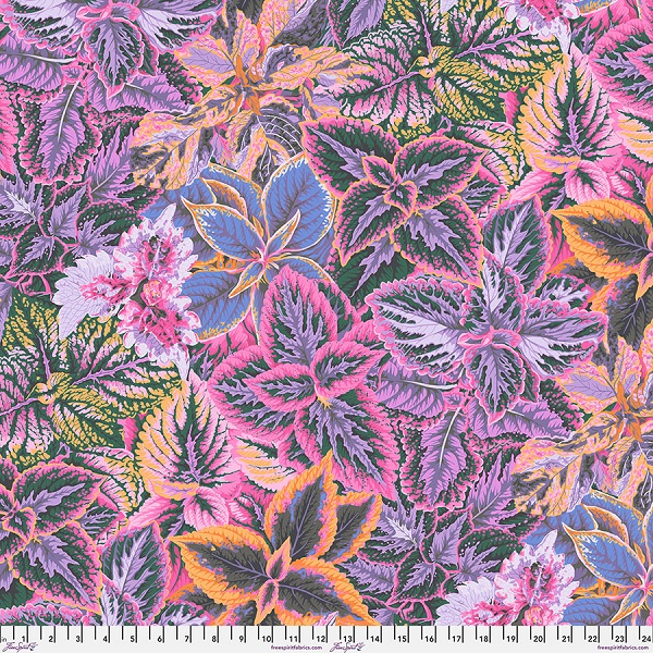 PWPJ132.PINK-Bold-Leaves-Kaffe-Fassett-Collective-Autumn-2025 Kaffe Fassett Collective Autumn 2025 Bold Leaves Pink - Image 1