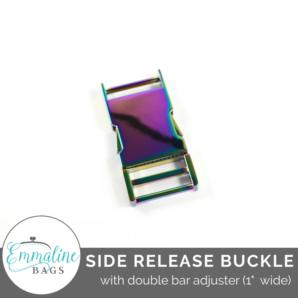 side-release-buckle-with-double-bar-adjuster-1-25-mm-bag-hardware-emmaline-bags-inc-363313 Emmaline Side Release Buckle: With Double Bar Adjuster - 1" (25 mm) Iridescent - Image 1