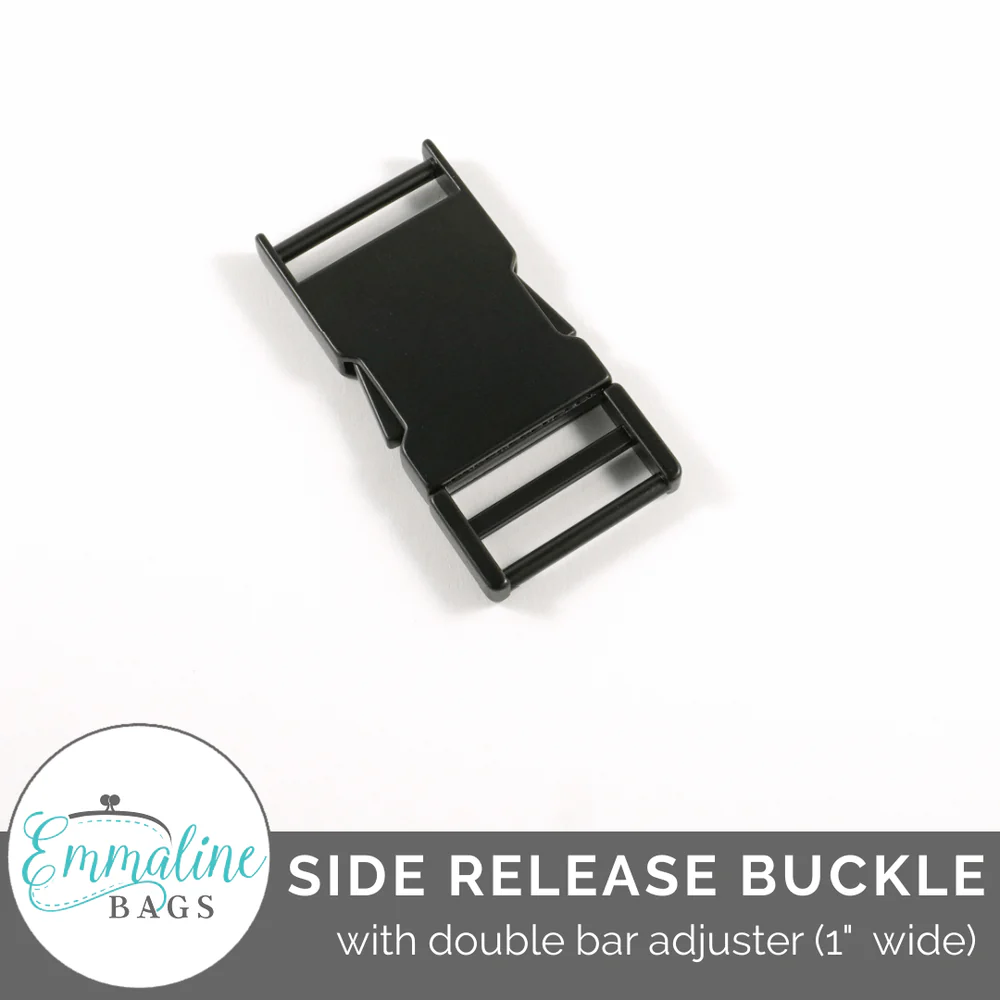 side-release-buckle-with-double-bar-adjuster-1-25-mm-bag-hardware-emmaline-bags-inc-922271 Emmaline Side Release Buckle: With Double Bar Adjuster - 1" (25 mm) Matte Black - Image 1